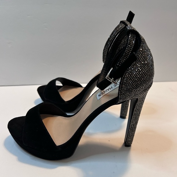 Steve Madden Kisha Jeweled Platform Sandals Black Size 9M EUC - Picture 7 of 12